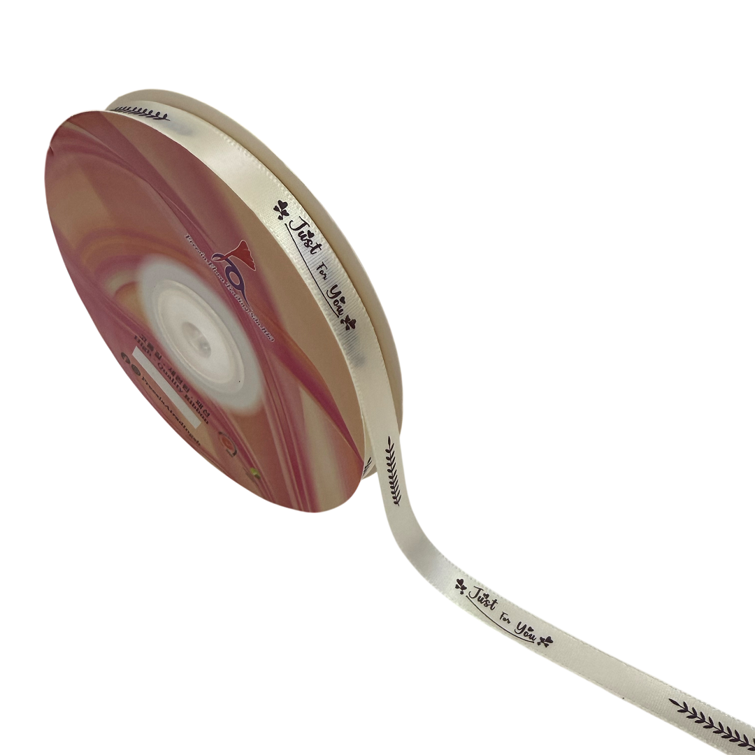 FRB133 Soft PASTEL Colour Premium Satin Ribbon "Just For You" 10mm X 50Y
