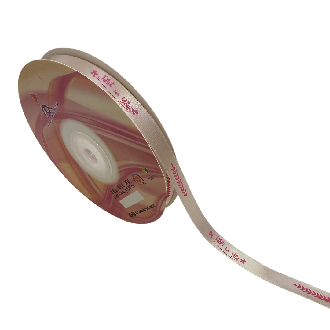 FRB133 Soft PASTEL Colour Premium Satin Ribbon "Just For You" 10mm X 50Y