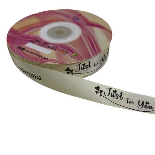 FRB134 Soft PASTEL Colour Premium Satin Ribbon "Just For You" 20mm X 50Y