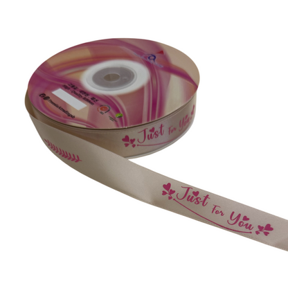 FRB134 Soft PASTEL Colour Premium Satin Ribbon "Just For You" 20mm X 50Y