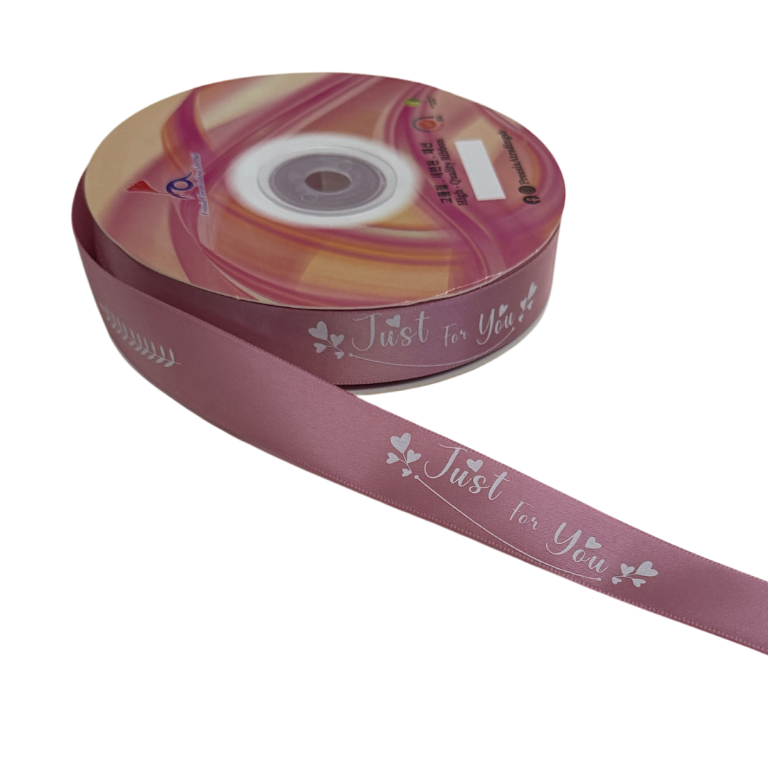FRB134 Soft PASTEL Colour Premium Satin Ribbon "Just For You" 20mm X 50Y