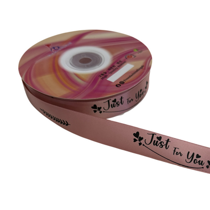 FRB134 Soft PASTEL Colour Premium Satin Ribbon "Just For You" 20mm X 50Y