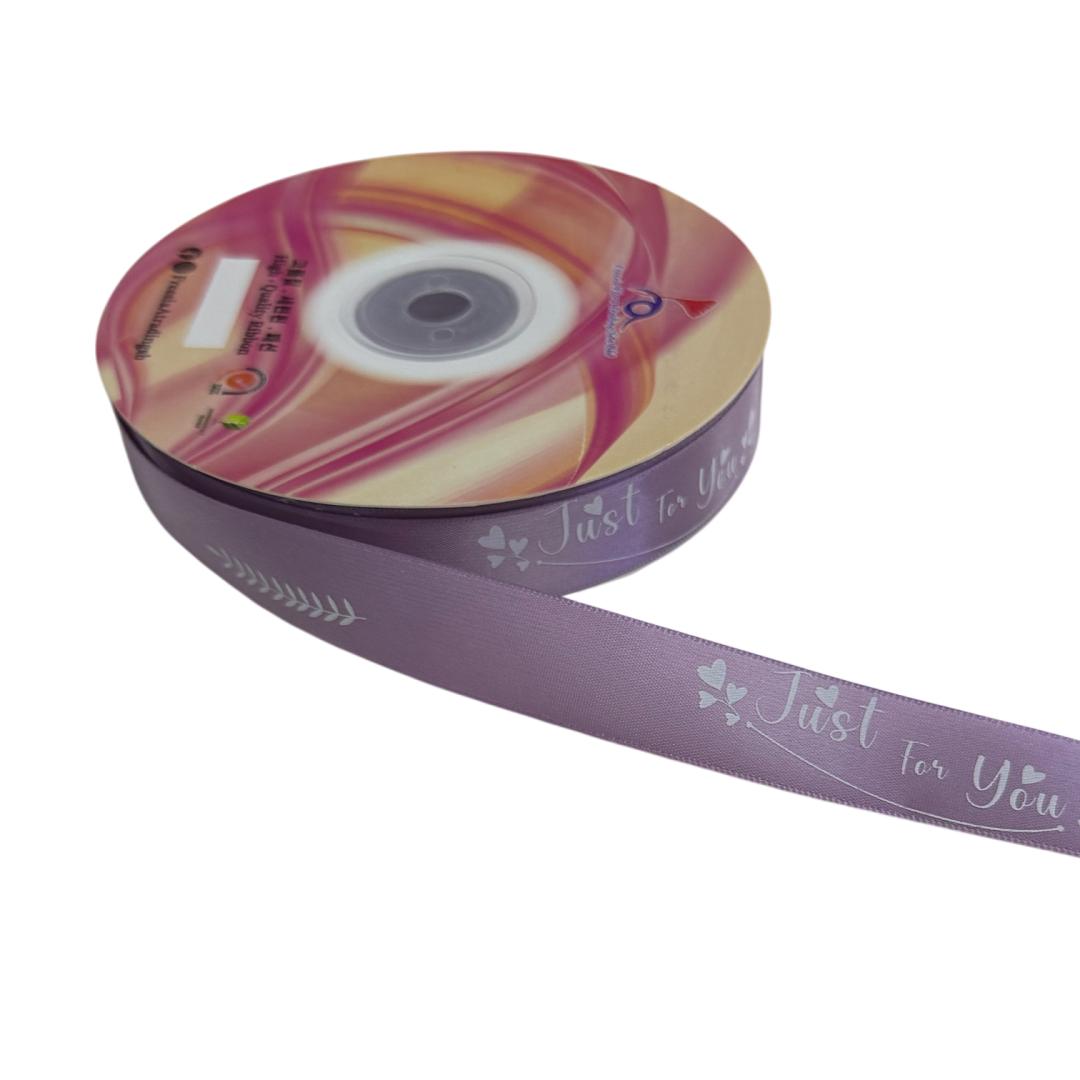 FRB134 Soft PASTEL Colour Premium Satin Ribbon "Just For You" 20mm X 50Y