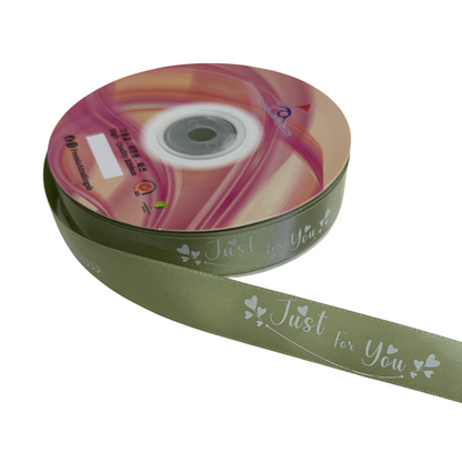 FRB134 Soft PASTEL Colour Premium Satin Ribbon "Just For You" 20mm X 50Y