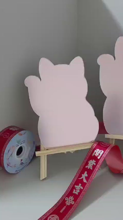 FBA174 Lucky Cat Shape Acrylic Mirror Board ('M' SIZE) (24cm (w) x 31.6cm (H) x 3mm (Thickness) (Not included Stand)