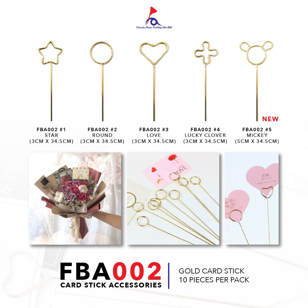 FBA002 GOLD CARD STICK - Freesia