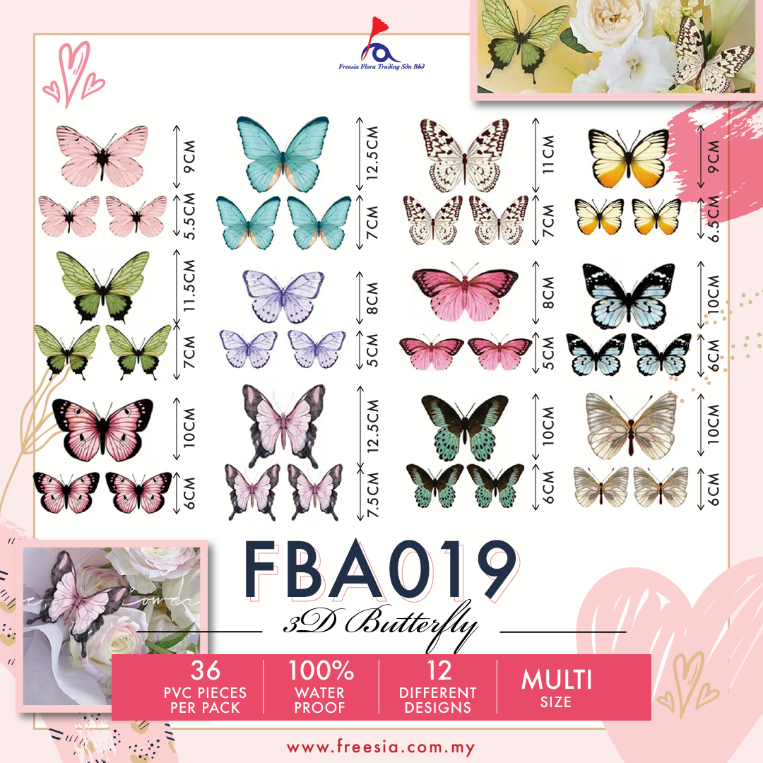 FBA019 3D BUTTERFLY - Freesia