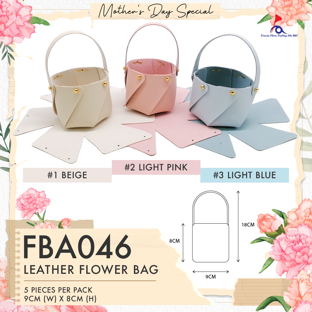 FBA046 MINI LEATHER FLOWER BAG - Freesia