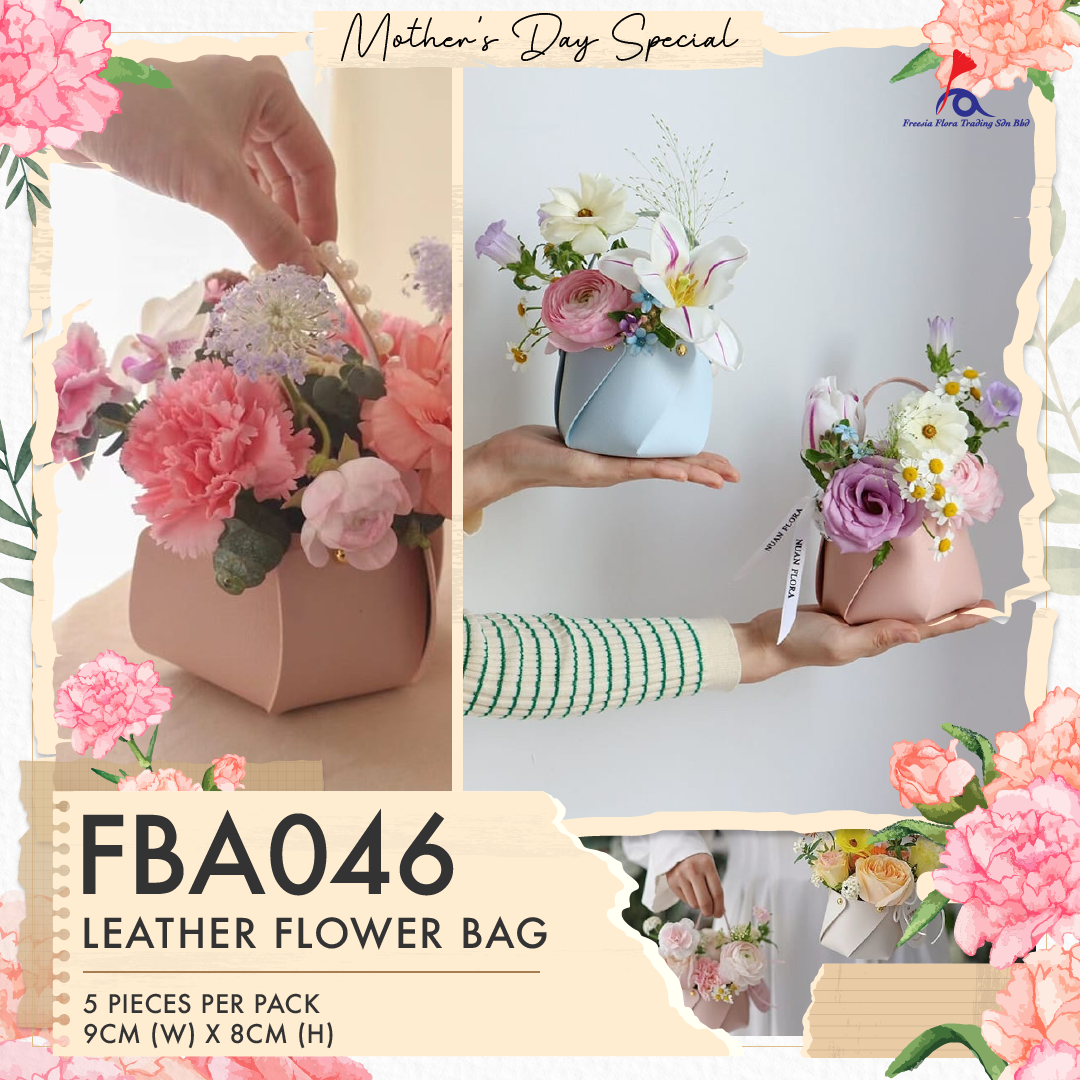 FBA046 MINI LEATHER FLOWER BAG - Freesia