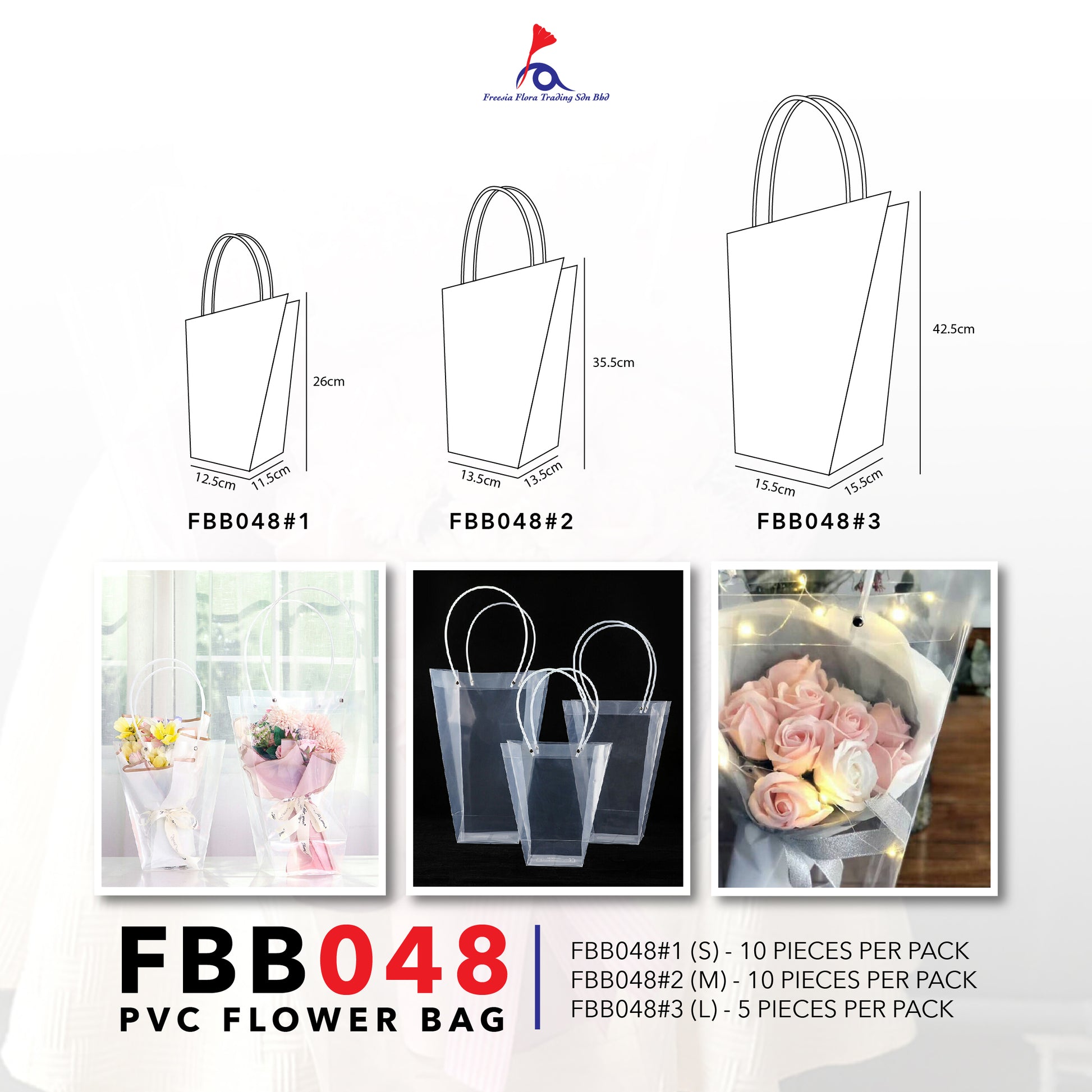 FBB048 PVC FLOWER BAG - Freesia