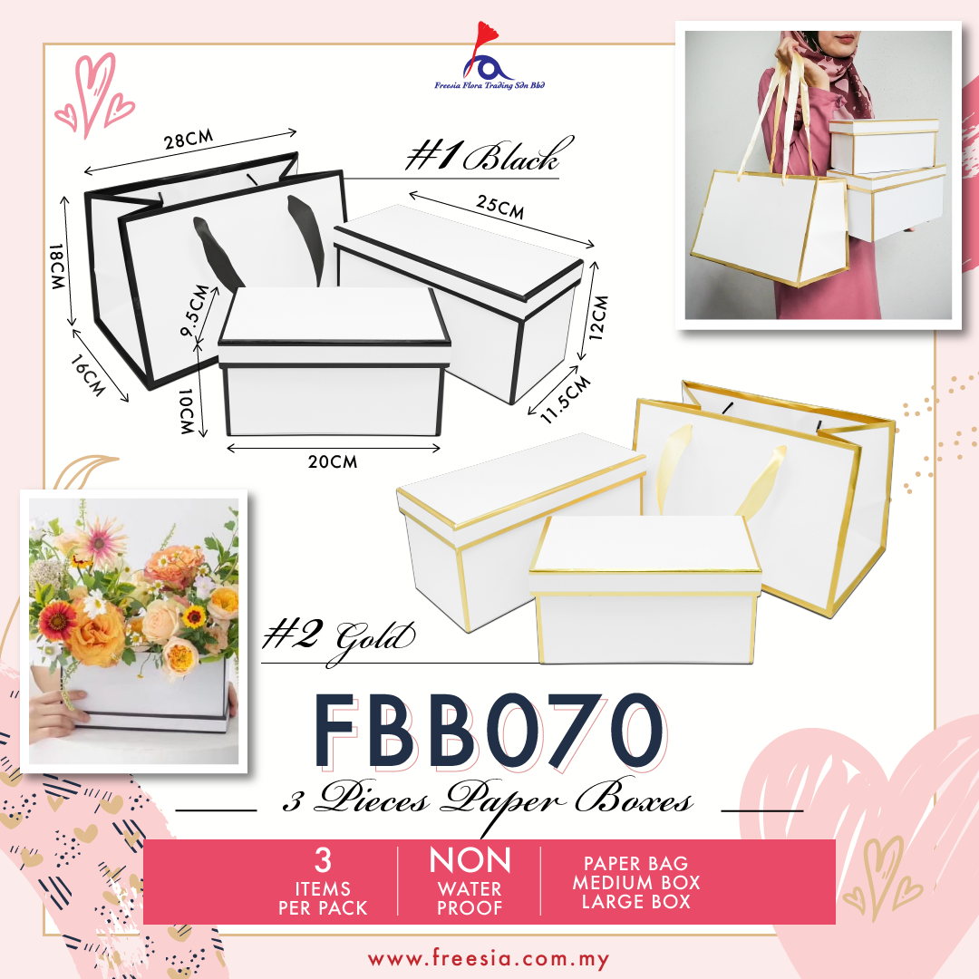 FBB070 3 PIECES PAPER BOX - Freesia