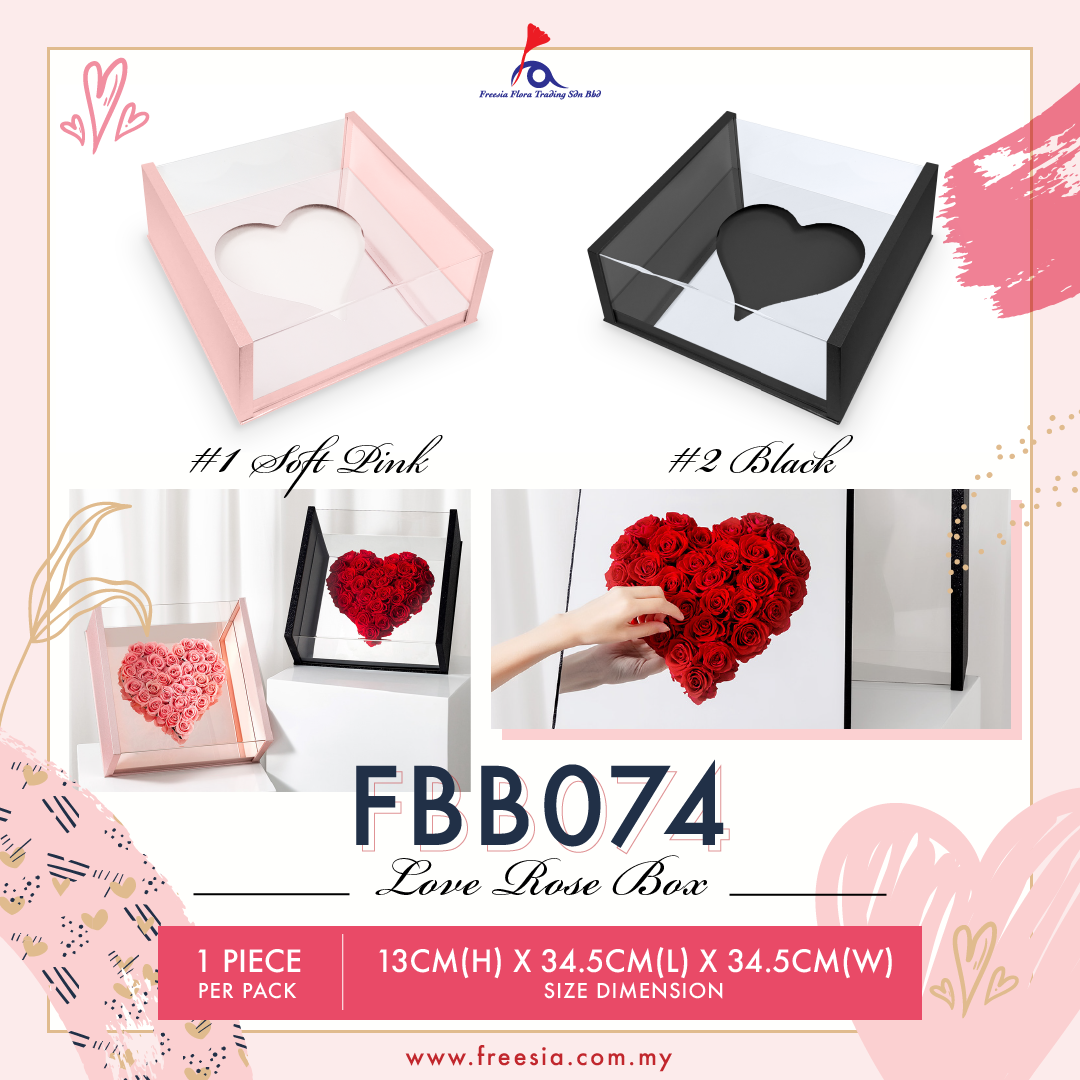 FBB074 MEDIUM LOVE ROSE BOX - Freesia