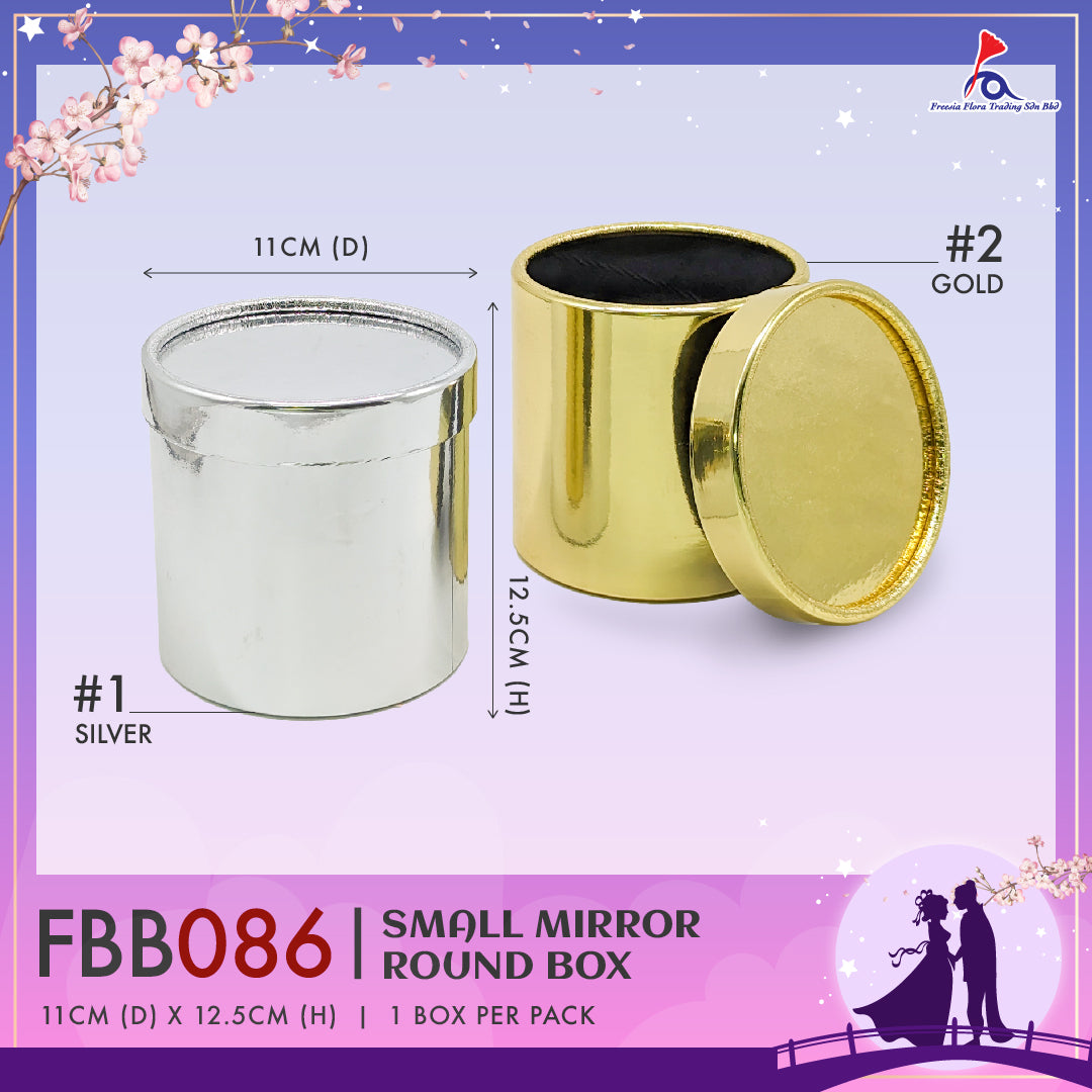 FBB086 SMALL MIRROR ROUND BOX - Freesia