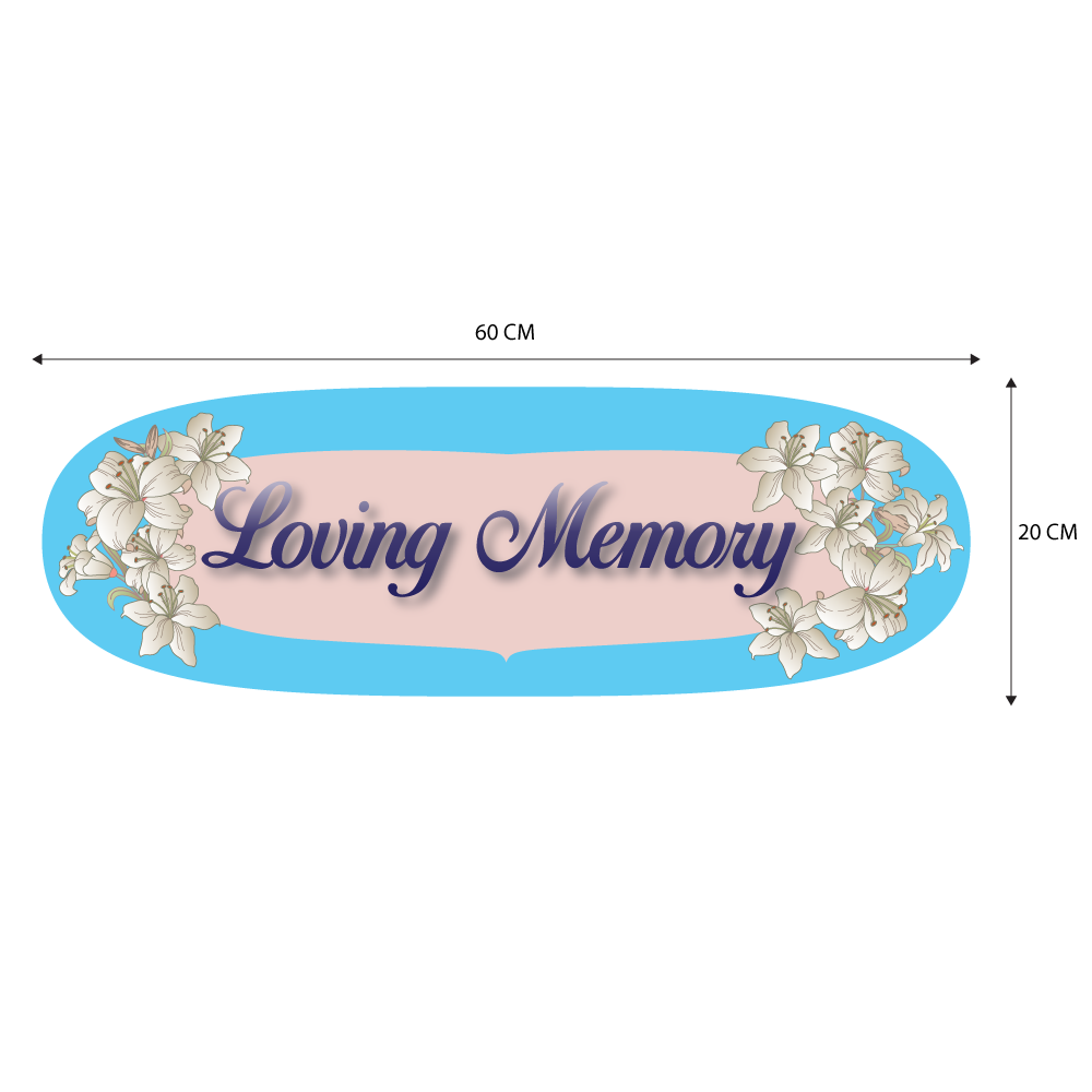 FBD ( LARGE ) Rectangle / Oval Shape - FBD016 Loving Memory 1 - Freesia