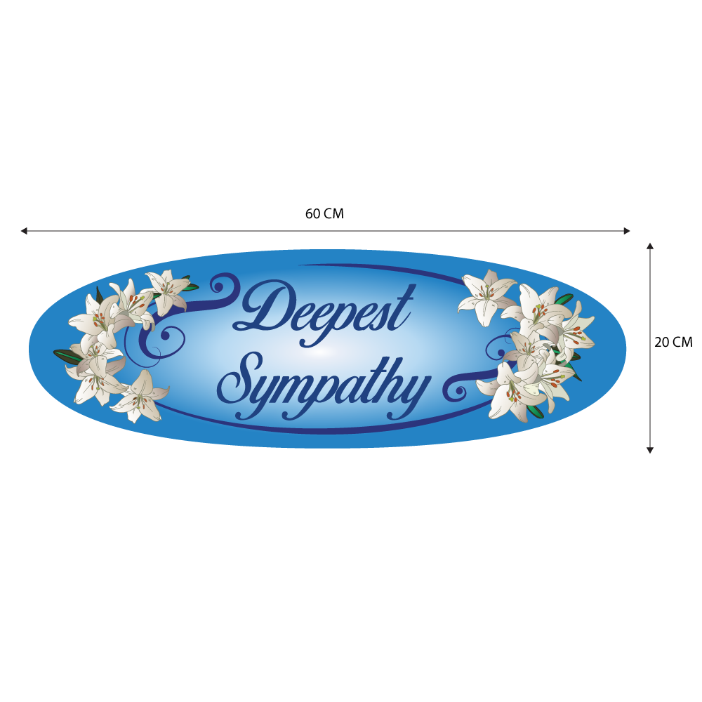 FBD ( LARGE ) Rectangle / Oval Shape - FBD017 Deepest Sympathy - Freesia