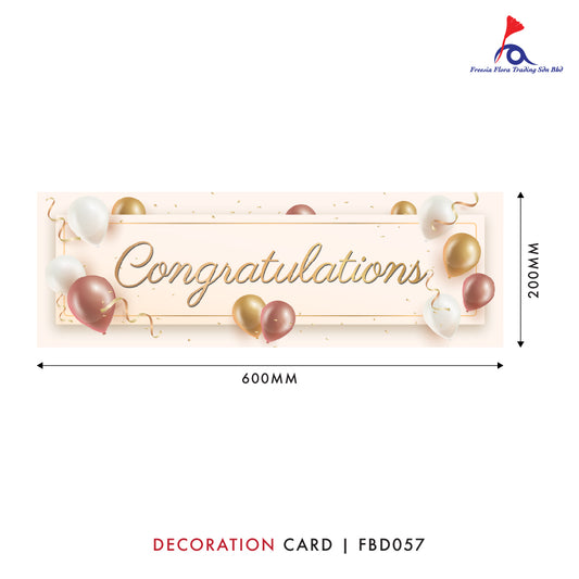 FBD ( LARGE ) Rectangle / Oval Shape - FBD057 Congratulations - Freesia