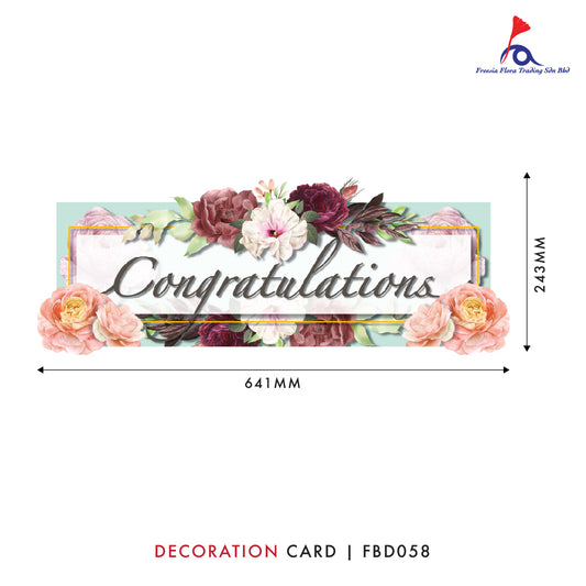 FBD ( LARGE ) Rectangle / Oval Shape - FBD058 Congratulations - Freesia