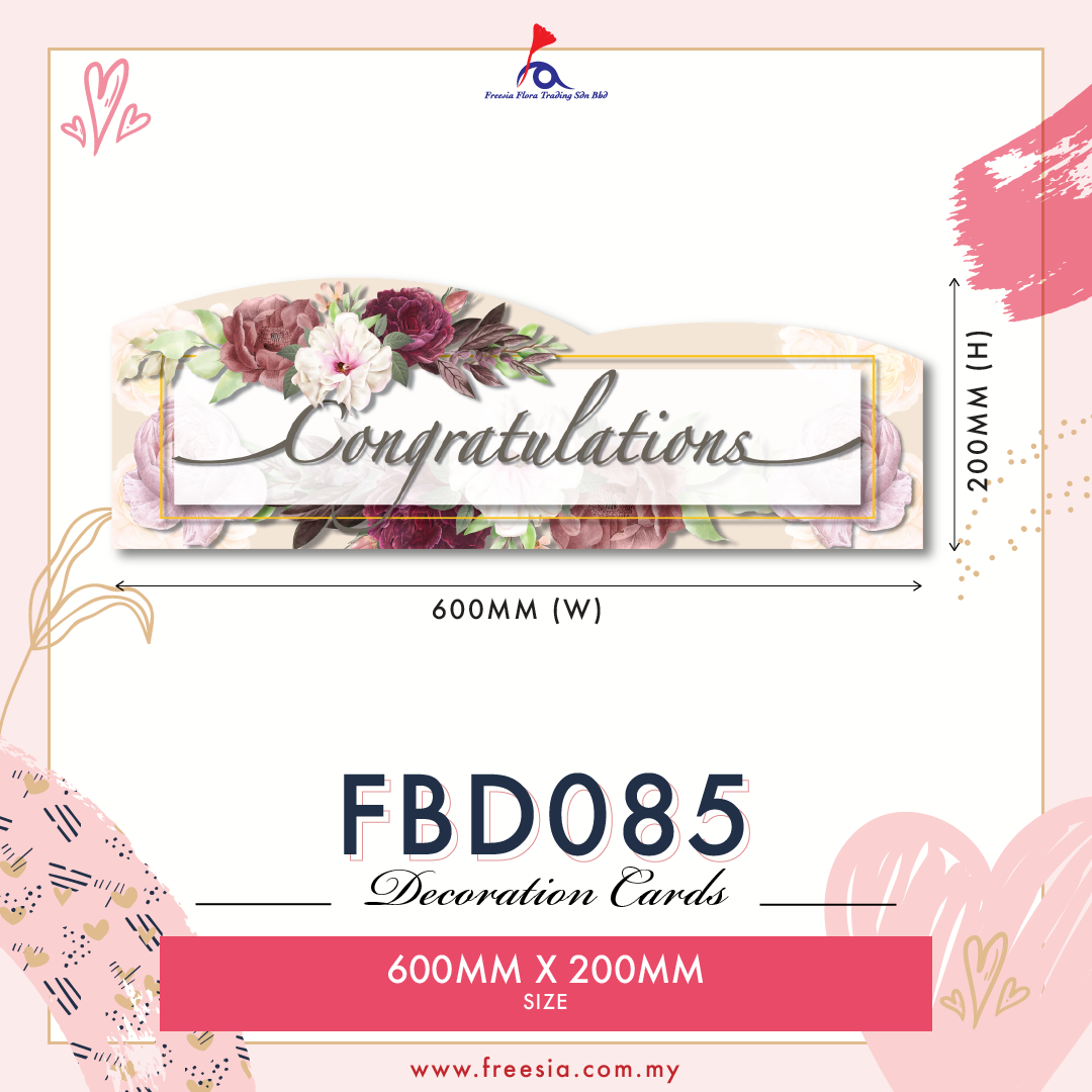 FBD ( LARGE ) Rectangle / Oval Shape - FBD085 Congratulation - Freesia