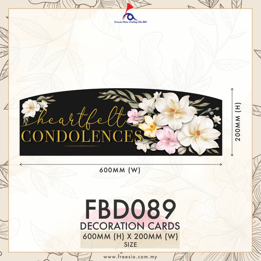 FBD ( LARGE ) Rectangle / Oval Shape - FBD089 Heartfelt Condolences - Freesia