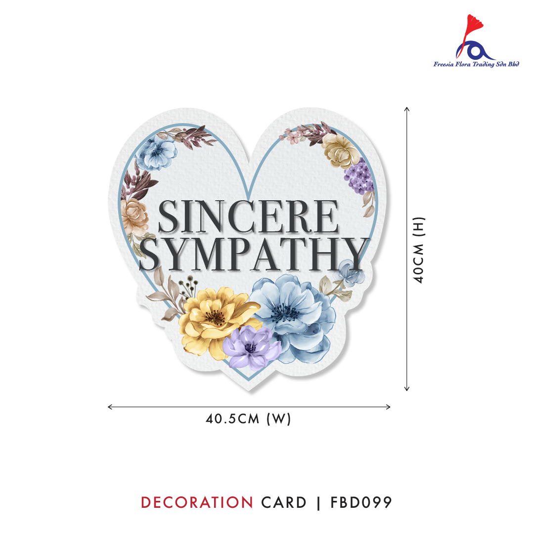 FBD ( LARGE ) Round / Square / Heart Shape - FBD099 Sincere Sympathy - Freesia