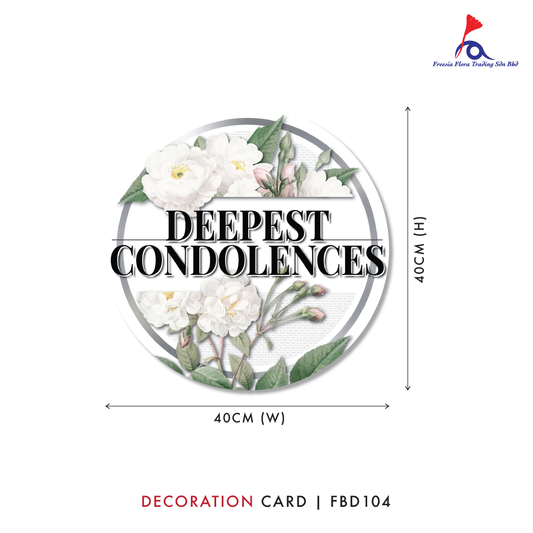 FBD ( LARGE ) Round / Square / Heart Shape - FBD104 Deepest Condolences - Freesia