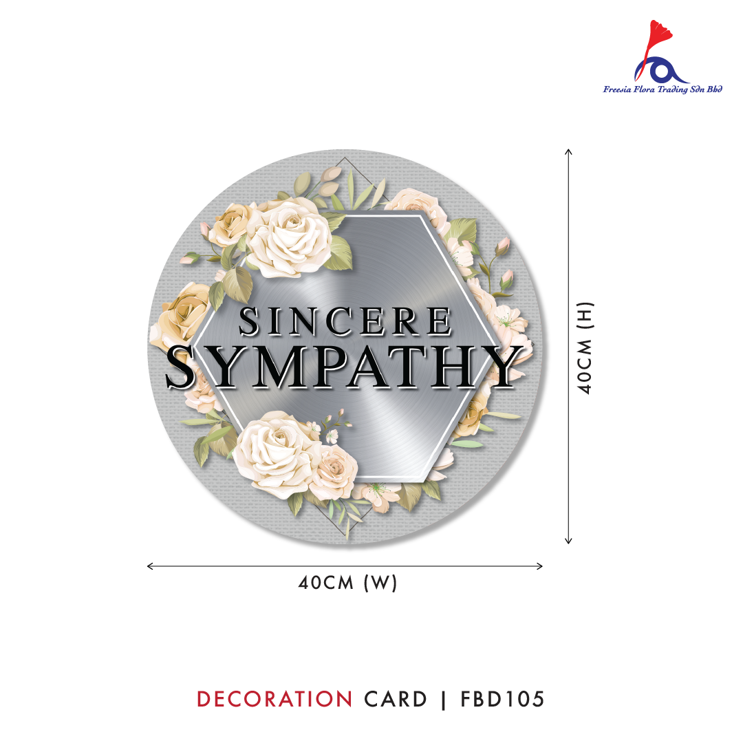 FBD ( LARGE ) Round / Square / Heart Shape - FBD105 Sincere Sympathy - Freesia