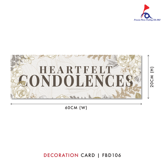 FBD ( LARGE ) Rectangle / Oval Shape - FBD106 Heartfelt Condolences - Freesia