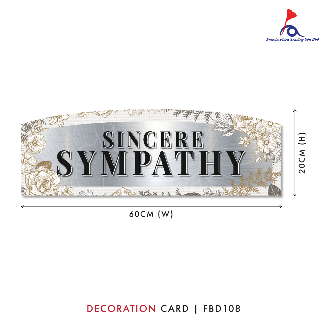 FBD ( LARGE ) Rectangle / Oval Shape - FBD108 Sincere Sympathy - Freesia