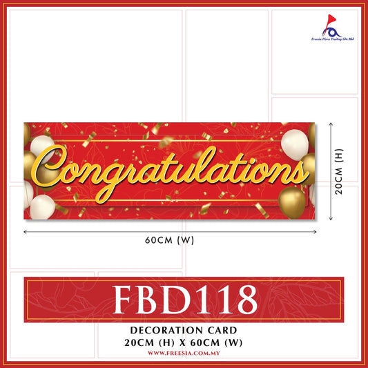 FBD ( LARGE ) Rectangle / Oval Shape - FBD118 Congratulation - Freesia