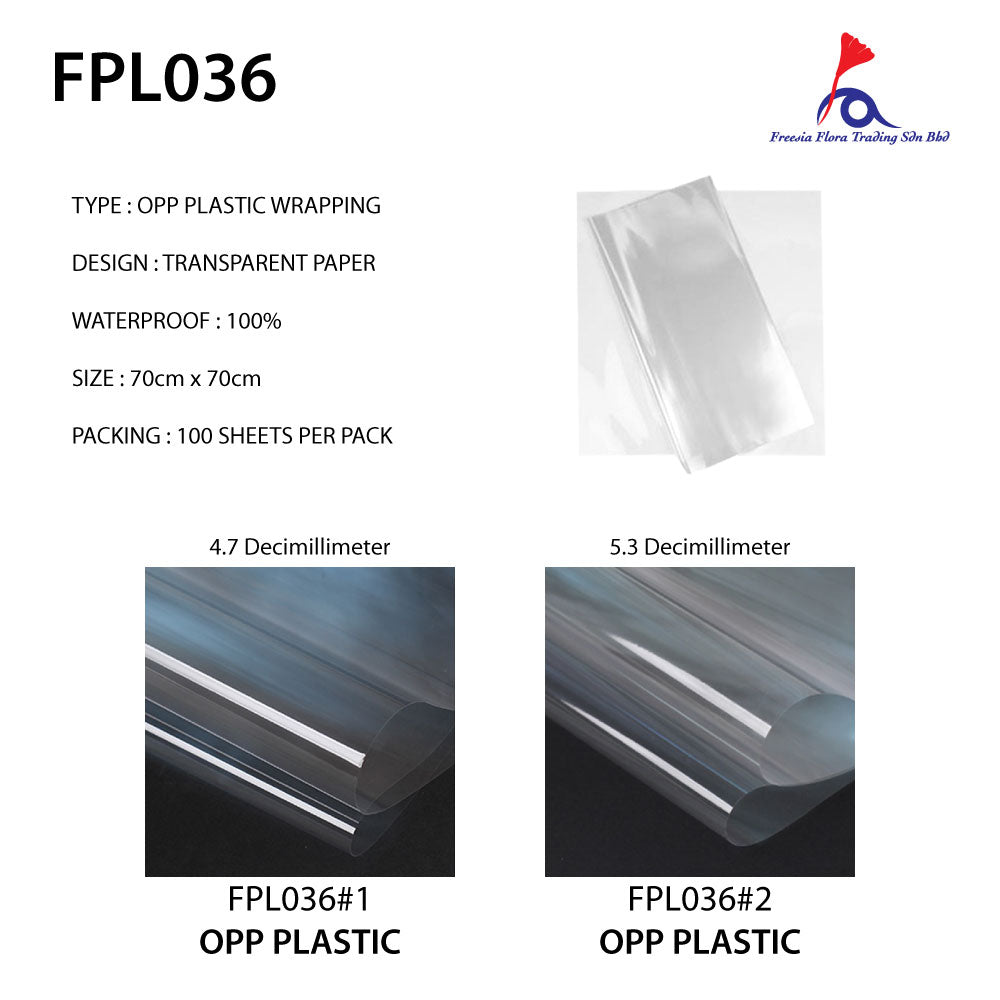 FPL036 TRANSPARENT OPP PLASTIC - Freesia