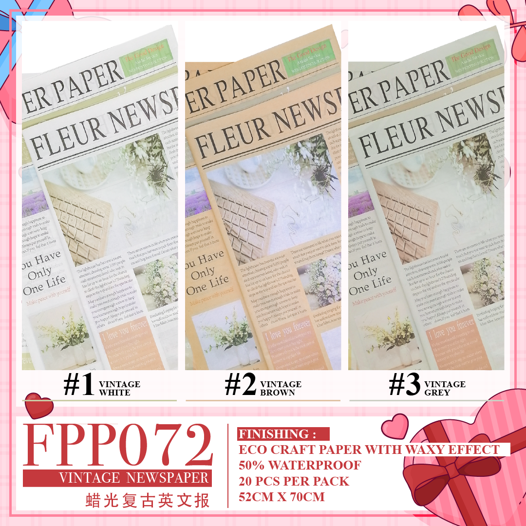 FPP072 VINTAGE NEWSPAPER - Freesia