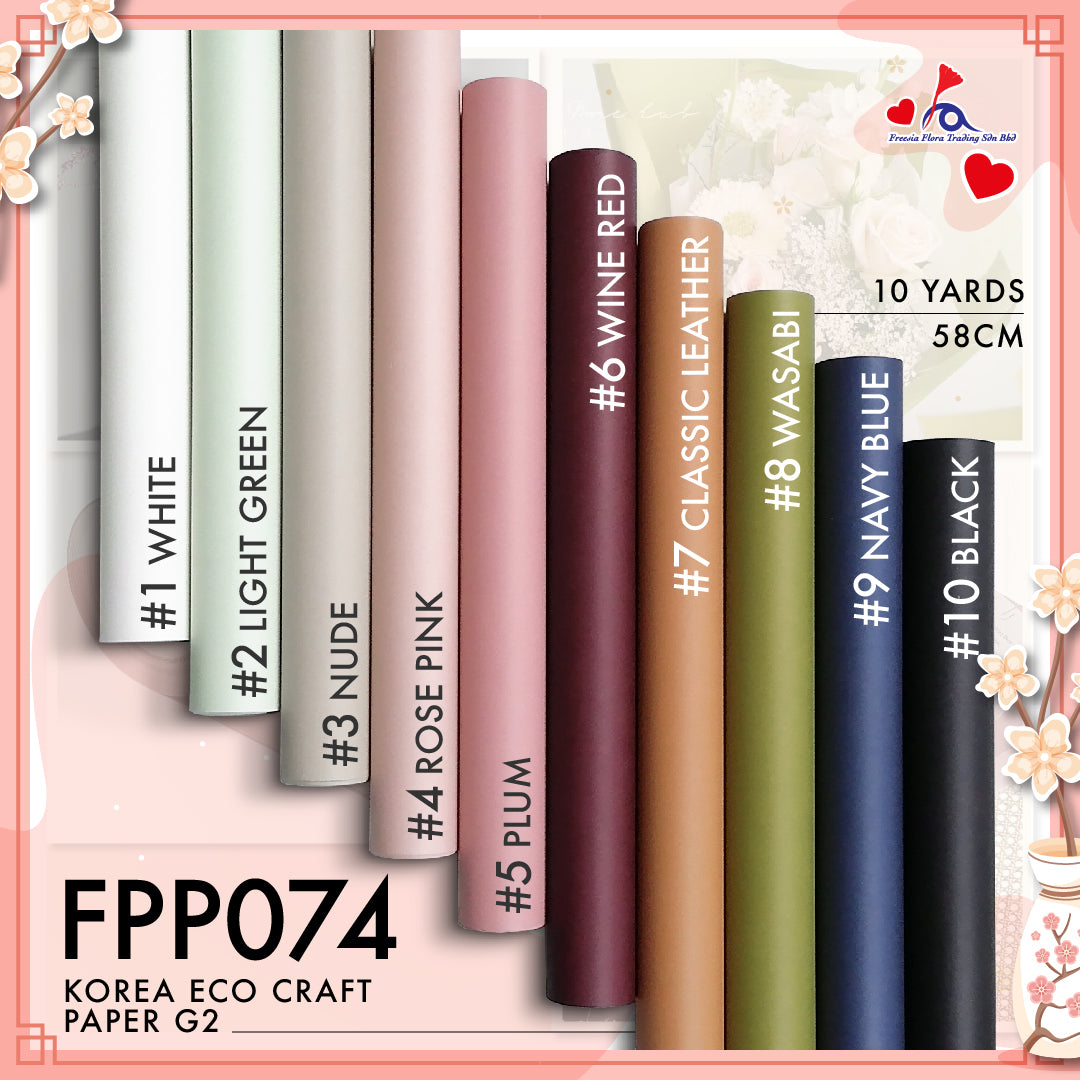 FPP074 KOREA ECO CRAFT PAPER G2 (58CM X 10Y) - Freesia