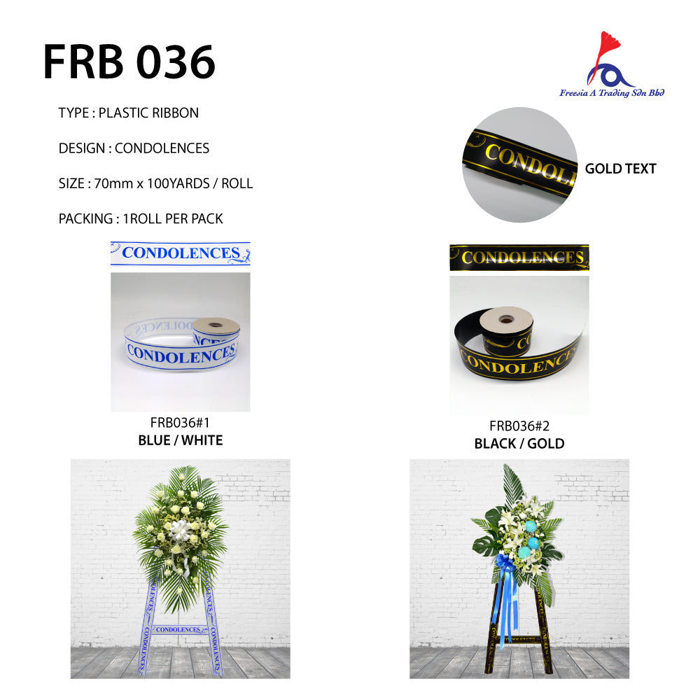 FRB036 OPP RIBBBON CONDOLENCES - Freesia