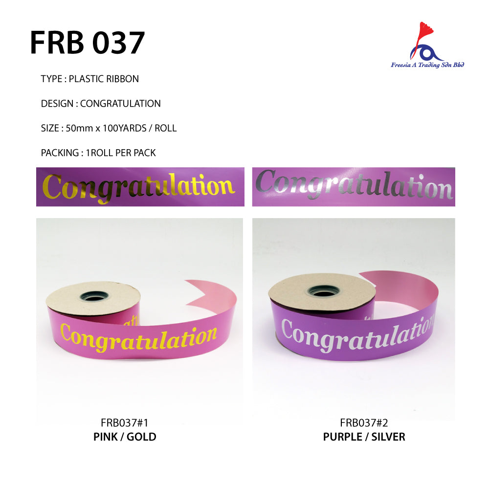 FRB037 CONGRATULATION OPP RIBBON - Freesia