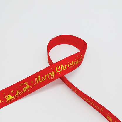 LIMITED STOCK!!! FRB060 MERRY CHRISTMAS RIBBON - Freesia