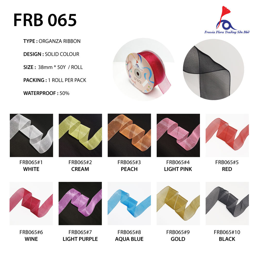 FRB065 ORGANZA RIBBON (38MM*50Y) - Freesia