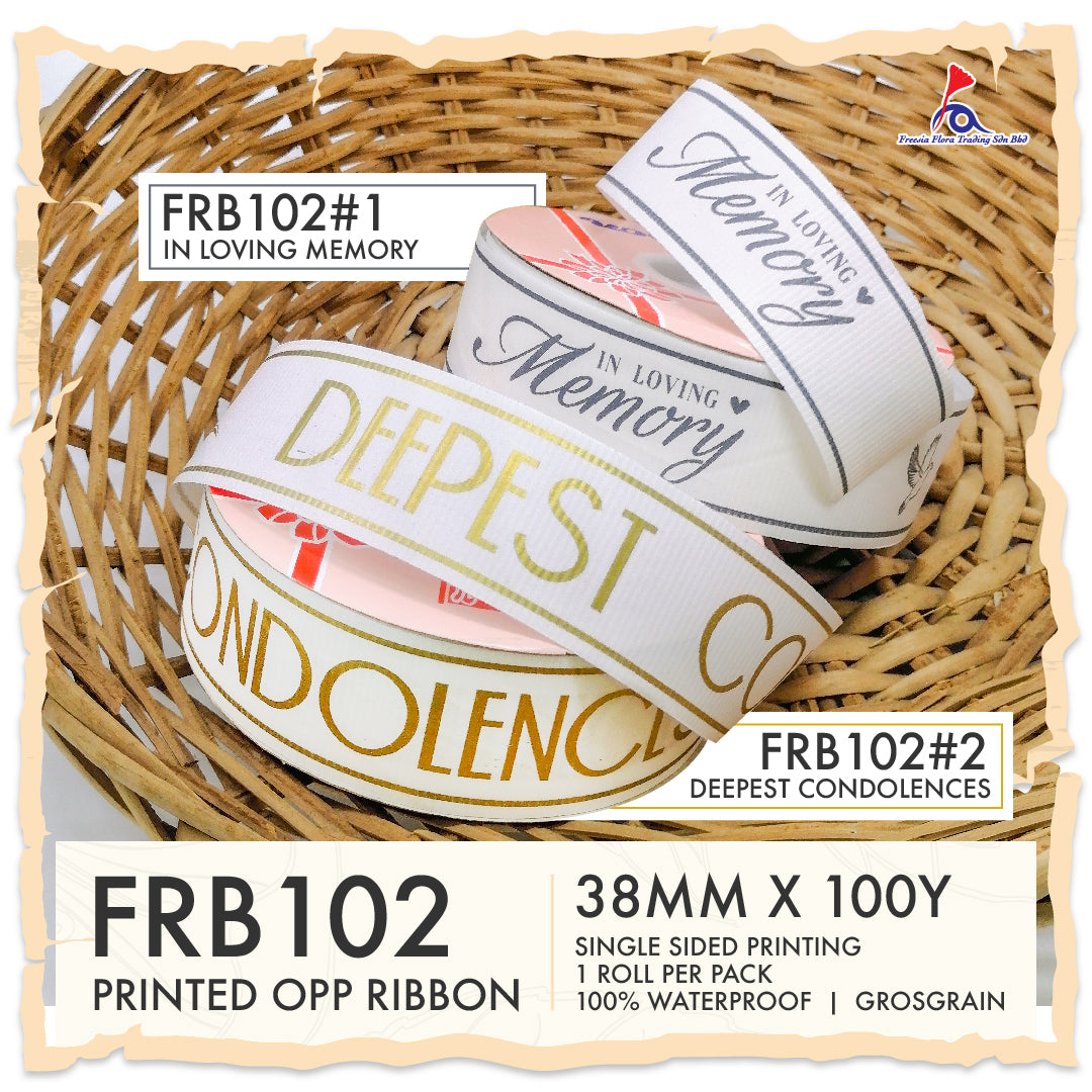 FREESIA PRINTED OPP RIBBON (GROSSGRAIN) - FRB102 - Freesia