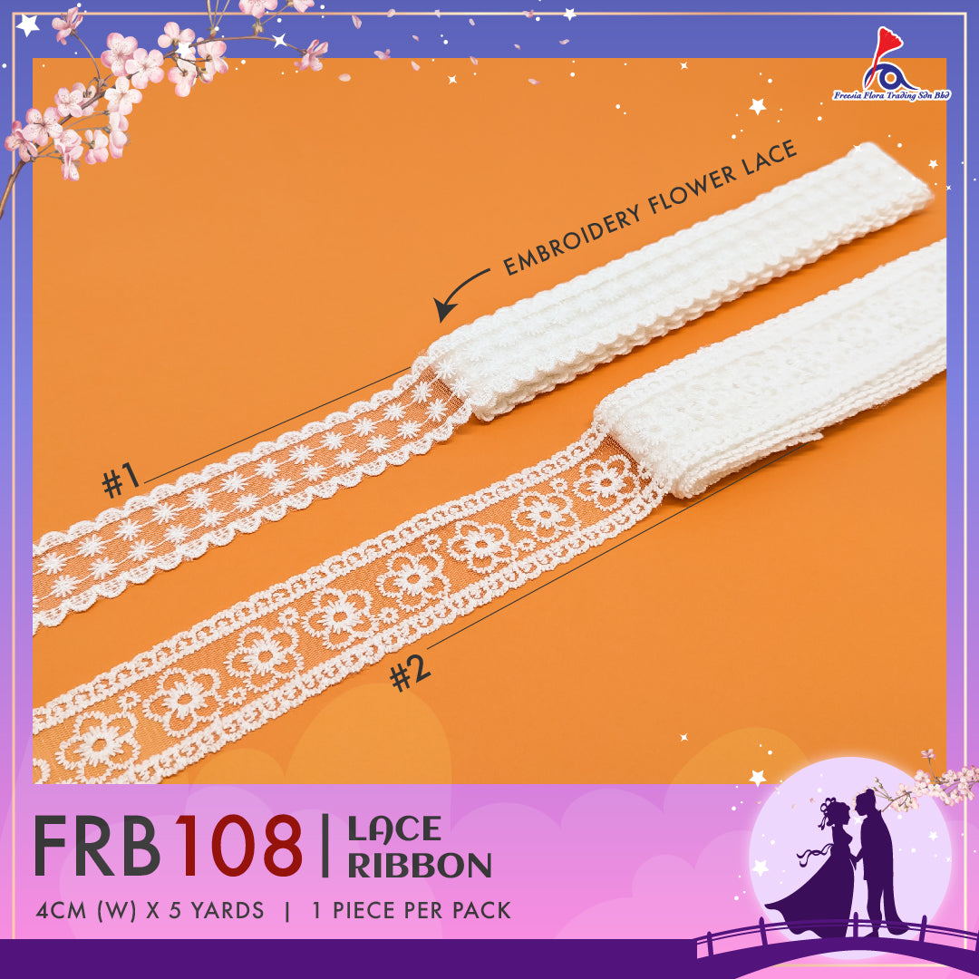 FRB108 LACE RIBBON (4CM X 5Y) - Freesia