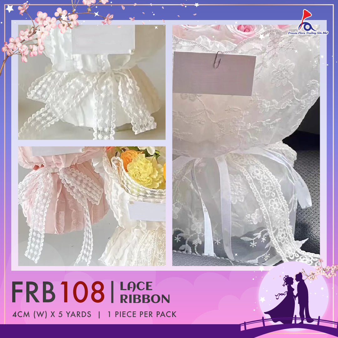 FRB108 LACE RIBBON (4CM X 5Y) - Freesia